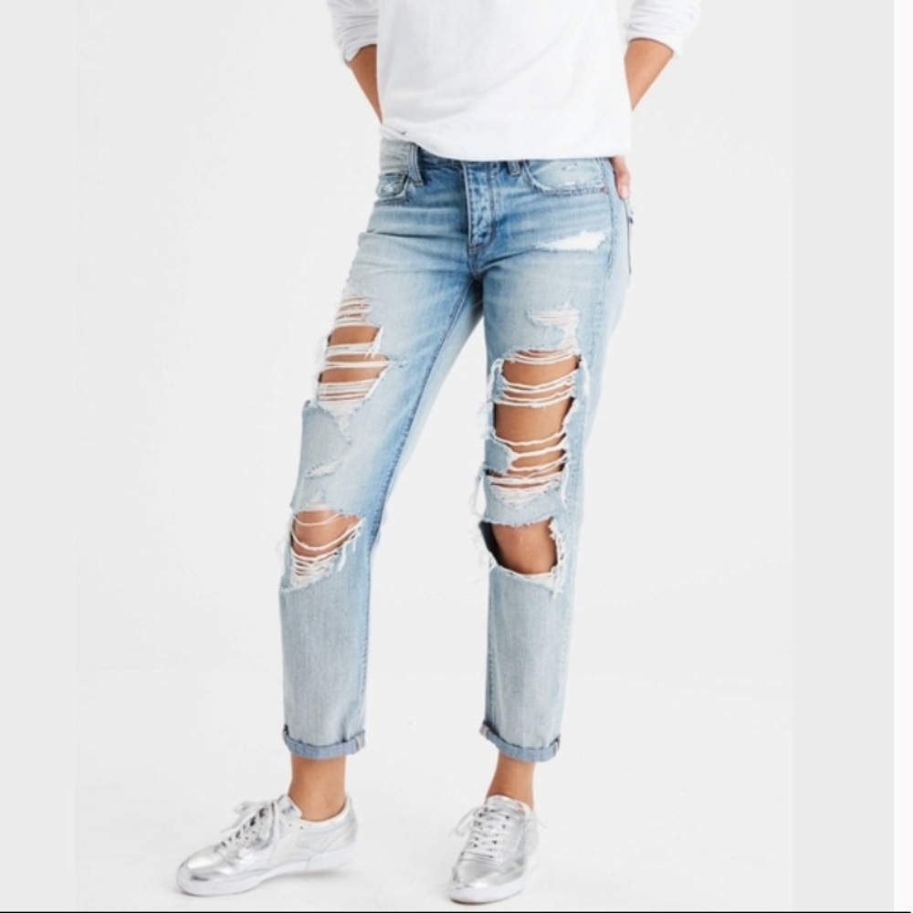 American Eagle Tomgirl Ripped jeans.